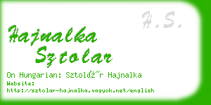 hajnalka sztolar business card